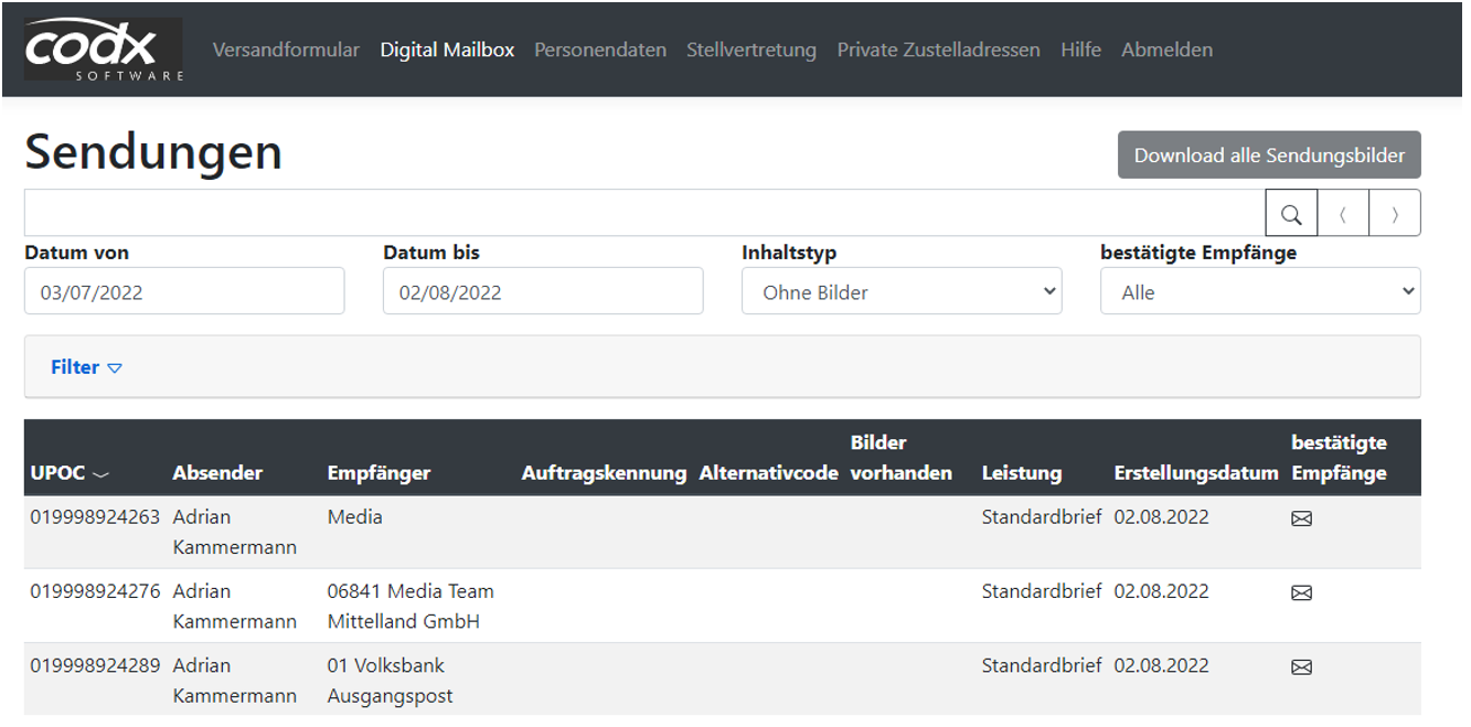 Intranet WebApp Digital Mailbox