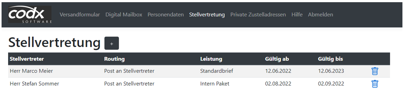 Intranet WebApp Stellvertretung